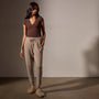 Stretch Lotus Deep V Short Sleeve Tee in Americano | James Perse Los Angeles