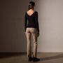 Stretch Lotus Rib Wide V Knit Top in Black | James Perse Los Angeles