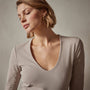 Stretch Lotus Deep V Tee in Nude | James Perse Los Angeles