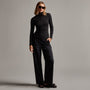 Stretch Rib Funnel Neck Long Sleeve Top in Black | James Perse Los Angeles