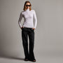 Stretch Rib Funnel Neck Long Sleeve Top in White | James Perse Los Angeles