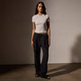 Lotus Sretch Rib Short Sleeve Sport Tee in Salt | James Perse Los Angeles