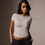 Lotus Sretch Rib Short Sleeve Sport Tee in Salt | James Perse Los Angeles