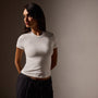 Stretch Lotus Rib Short Sleeve Sport Tee in White | James Perse Los Angeles