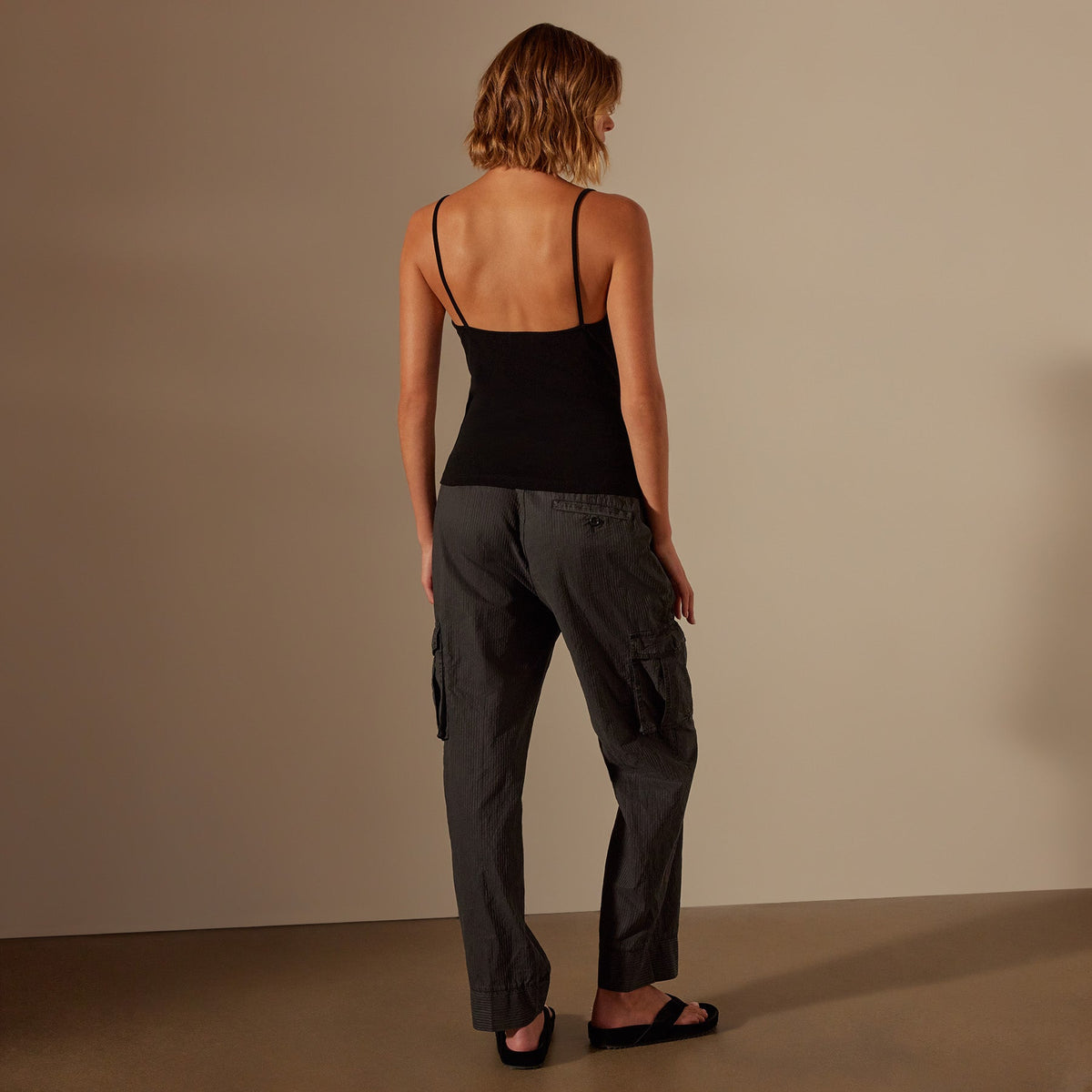 Lotus Rib Camisole in Black | James Perse Los Angeles