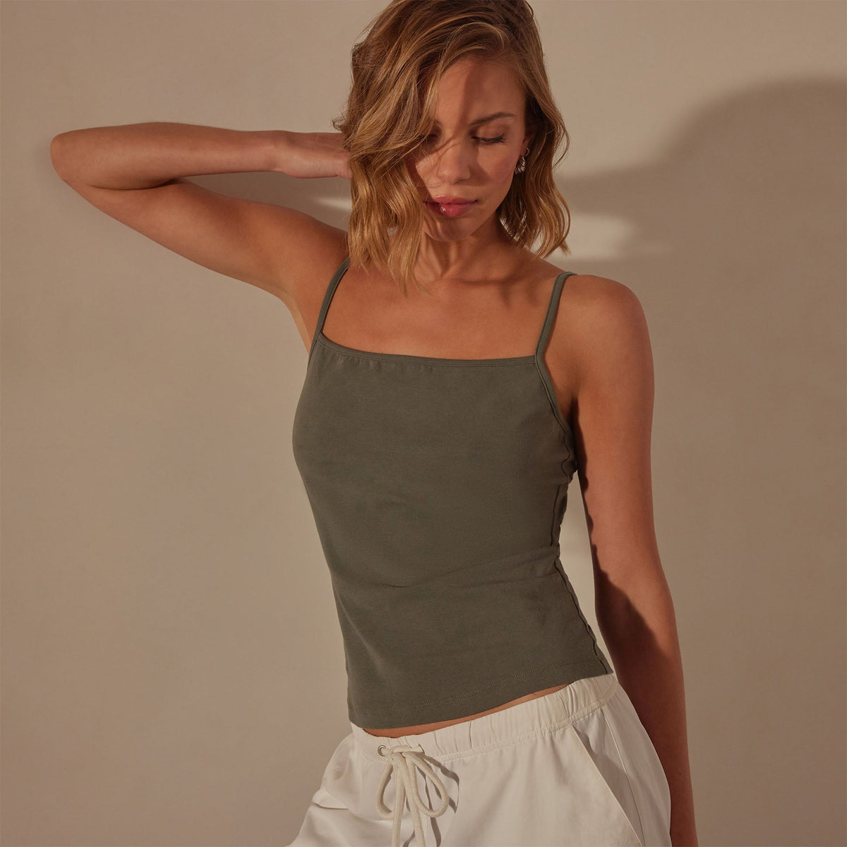Lotus Rib Camisole in Palm | James Perse Los Angeles