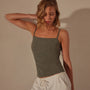 Lotus Rib Camisole in Palm | James Perse Los Angeles