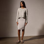 Lotus Stretch Rib Pencil Skirt in Salt | James Perse Los Angeles