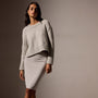 Lotus Stretch Rib Pencil Skirt in Salt | James Perse Los Angeles
