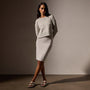 Lotus Stretch Rib Pencil Skirt in Salt | James Perse Los Angeles