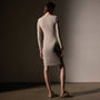 Stretch Lotus Open Neck Dress  in Tan | James Perse Los Angeles