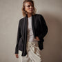 Cashmere Shawl Collar Relaxed Cardigan in Black | James Perse Los Angeles