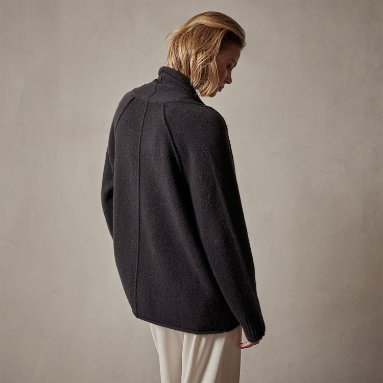 Cashmere Shawl Collar Relaxed Cardigan in Black | James Perse Los Angeles