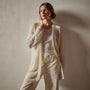 Textured Cashmere Knit Cardigan in Ivory | James Perse Los Angeles