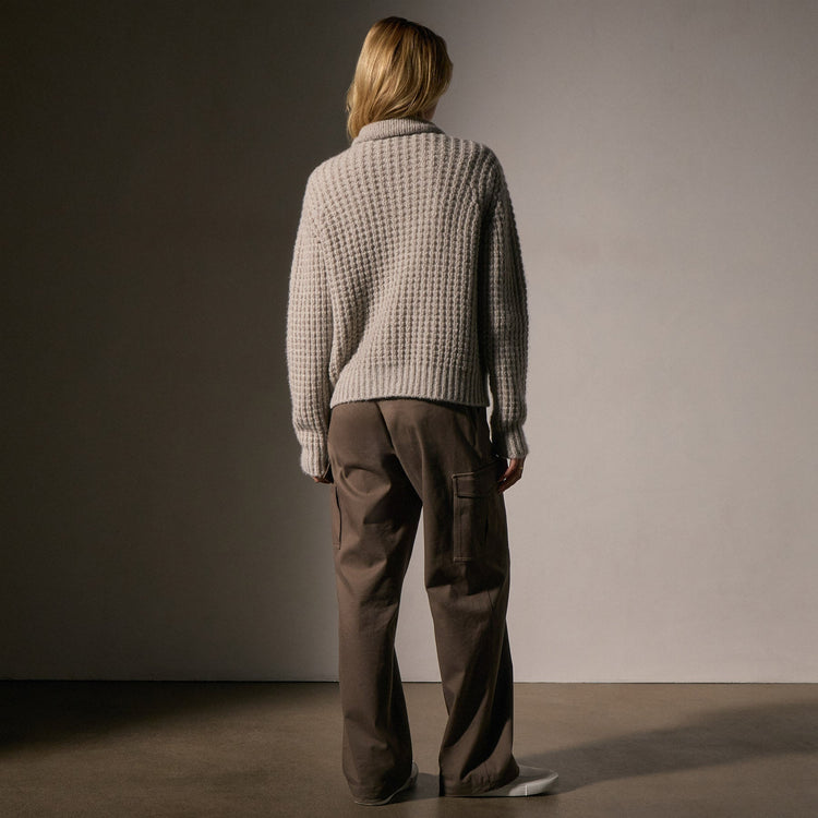 Cashmere Chunky Waffle Cardigan in Hazel | James Perse Los Angeles