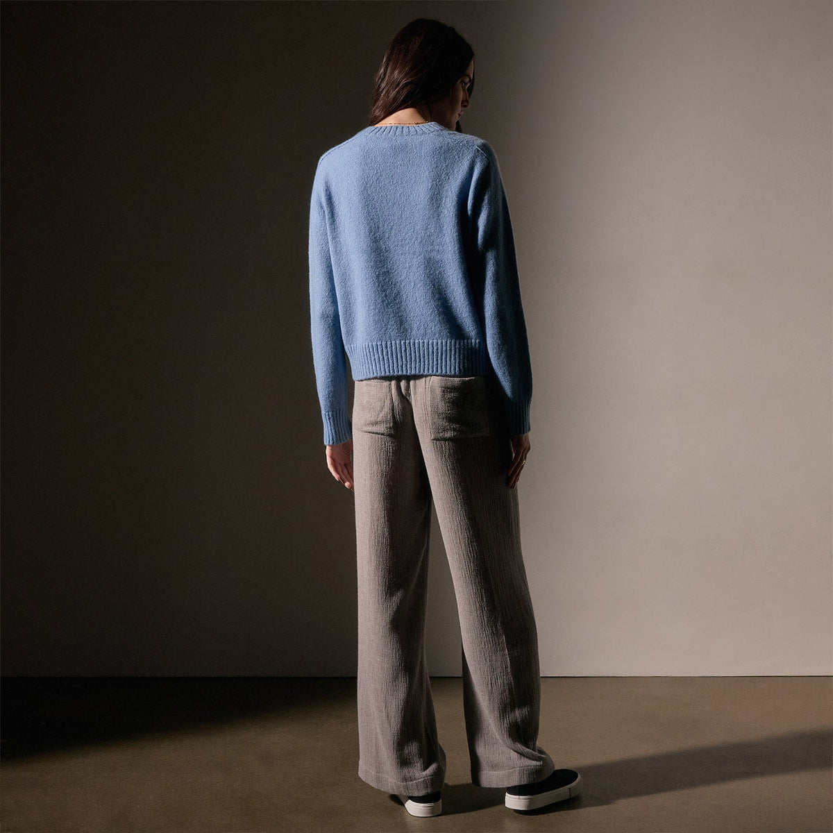 Cashmere Saddle Shoulder Crew Neck  in Azure | James Perse Los Angeles