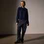 Cashmere Saddle Shoulder Crew Neck in Deep Navy | James Perse Los Angeles