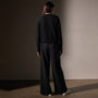 Cashmere Saddle Shoulder Crew Neck  in True Black | James Perse Los Angeles