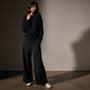 Cashmere Saddle Shoulder Crew Neck  in True Black | James Perse Los Angeles