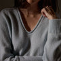 Cashmere Soft V Sweater  in Pale Blue | James Perse Los Angeles