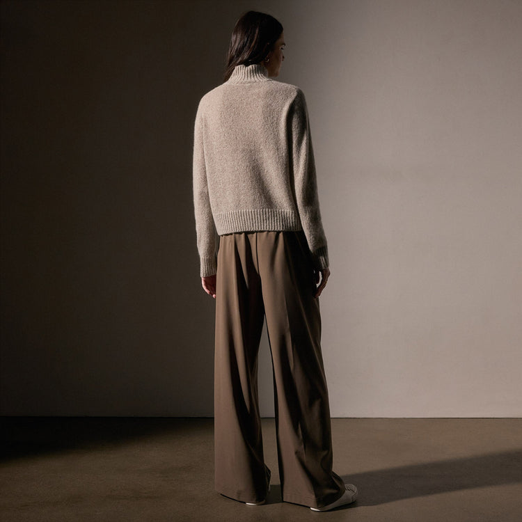 Cashmere Funnel Neck Sweater in Hazel | James Perse Los Angeles