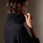 Cashmere Funnel Neck Sweater  in True Black | James Perse Los Angeles