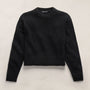 Lightweight Textured Cashmere Crew in True Black | James Perse Los Angeles FLAT
