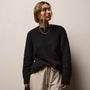 Lightweight Open Stitch Cashmere Crew in Black | James Perse Los Angeles