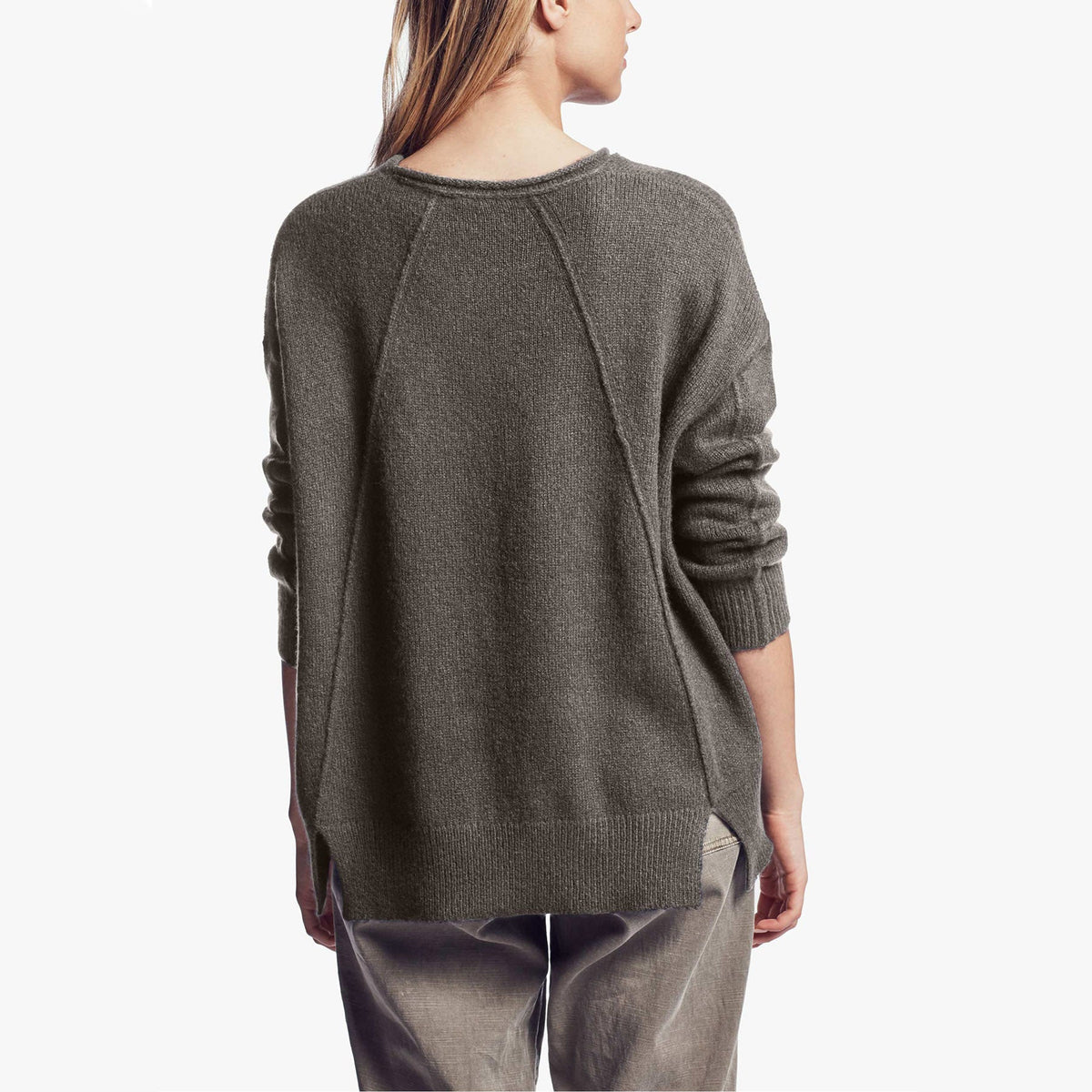 Lightweight Textured Cashmere Crew in Jungle | James Perse Los Angeles