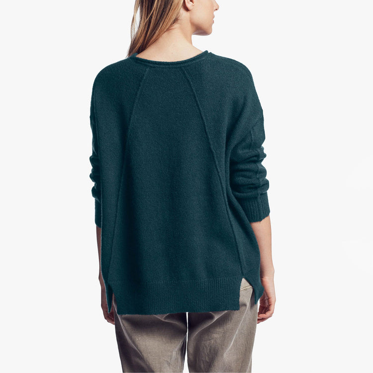 Lightweight Textured Cashmere Crew in Seaweed | James Perse Los Angeles
