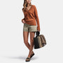 Lightweight Textured Cashmere V Neck In Amber | James Perse Los Angeles
