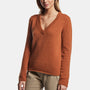 Lightweight Textured Cashmere V Neck In Amber | James Perse Los Angeles