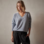 Lightweight Cashmere V Neck Sweater in Atlantic | James Perse Los Angeles