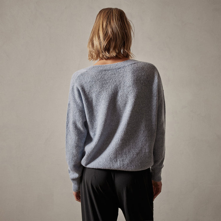 Lightweight Cashmere V Neck Sweater in Atlantic | James Perse Los Angeles