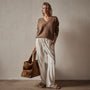 Lightweight Cashmere V Neck Sweater in Chestnut | James Perse Los Angeles