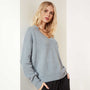 Lightweight Cashmere V Neck Sweater - Dusty Sky | James Perse Los Angeles