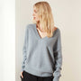 Lightweight Cashmere V Neck Sweater - Dusty Sky | James Perse Los Angeles