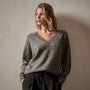 Lightweight Cashmere V Neck Sweater in Thunder | James Perse Los Angeles
