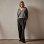 Lightweight Cashmere V Neck Sweater in Thunder | James Perse Los Angeles
