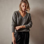 Lightweight Cashmere V Neck Sweater in Thunder | James Perse Los Angeles