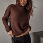Rib Funnel Nk Sweater in Americano | James Perse Los Angeles