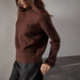 Rib Funnel Nk Sweater in Americano | James Perse Los Angeles