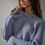 Rib Raglan Crew Sweater in Atlantic | James Perse Los Angeles