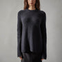 Rib Raglan Crew Sweater in Black | James Perse Los Angeles