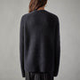 Rib Raglan Crew Sweater in Black | James Perse Los Angeles