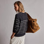 Nautical Stripe Cashmere Sweater in Black/Thunder | James Perse Los Angeles
