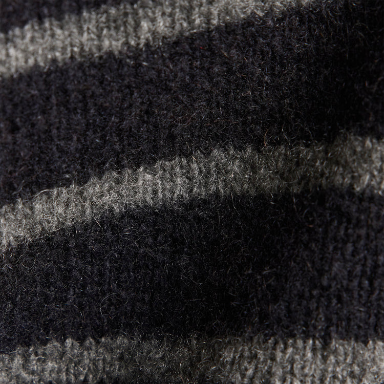 Nautical Stripe Cashmere Sweater in Black/Thunder | James Perse Los Angeles
