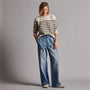 Nautical Stripe Cashmere Sweater in Ivory/Black | James Perse Los Angeles