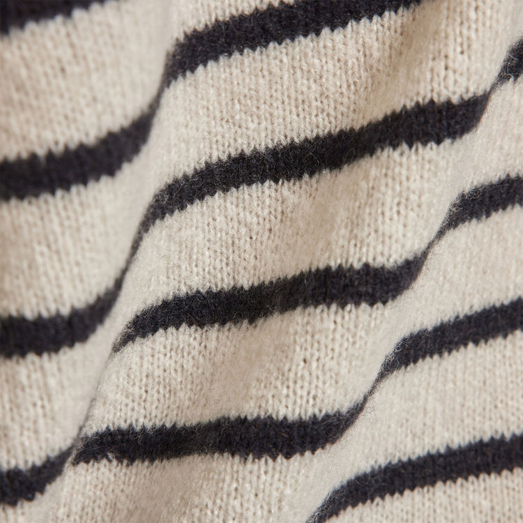 Nautical Stripe Cashmere Sweater in Ivory/Black | James Perse Los Angeles