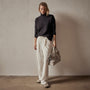 Mid Gauge Funnel Neck Sweater in Black | James Perse Los Angeles